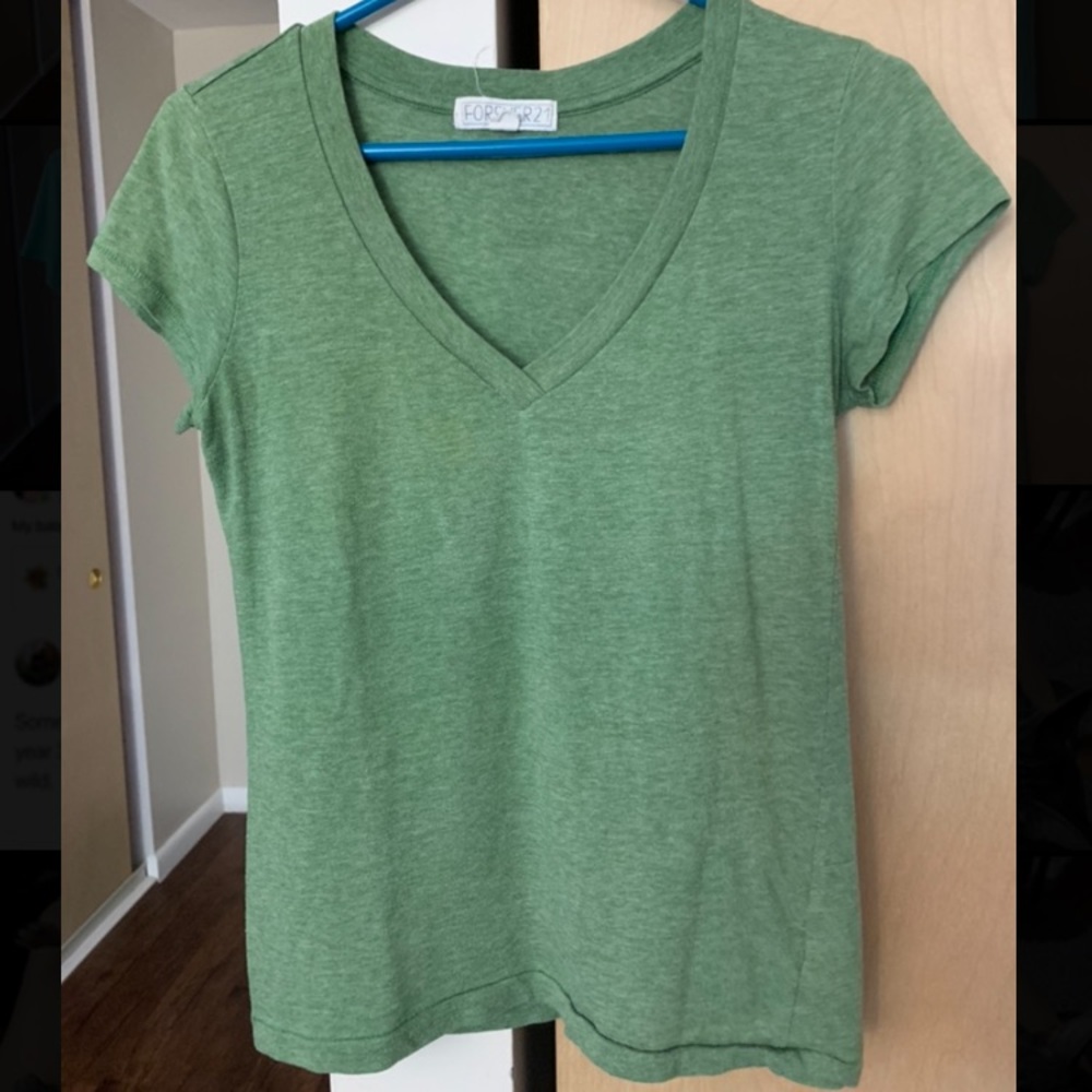 Green Fitted V-Neck